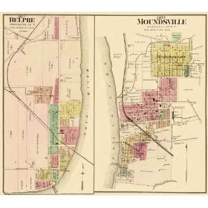  BELPRE & MOUNDSVILLE OHIO (OH) LANDOWNER MAP 1877