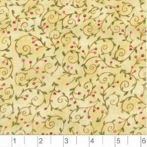  45 Wide Let It Snow Vines Pale Yellows Fabric By The 