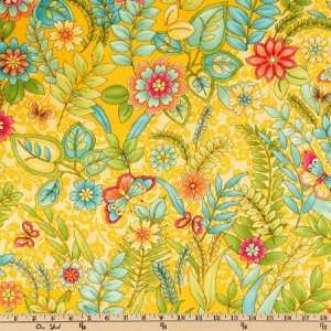   Wide Sweethearts Garden Gold Fabric By The Yard Arts, Crafts & Sewing