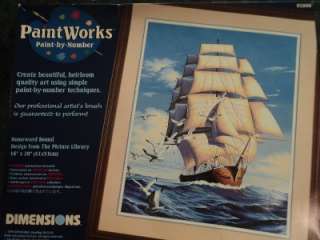 Vintage New Dimensions Homeward Bound Ship Paint by Number 20 X 16 Kit 