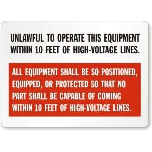 com Unlawful To Operate This Equipment Within 10 Feet of High Voltage 