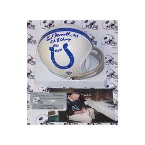 Earl Morrall Autographed Baltimore Colts Mini Football Helmet with 