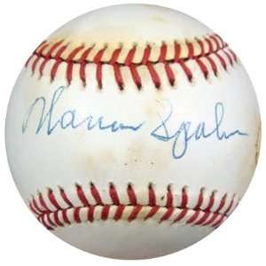  Warren Spahn Autographed/Hand Signed NL Feeney Baseball 