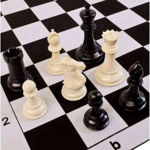  Natural & Black Staunton Triple Weight Chess Pieces w 