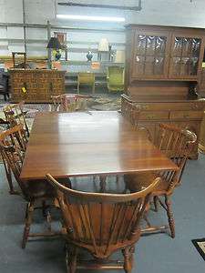   HOUSE SOLID CHERRY DINING ROOM SUITE WITH 6 WINDSOR CHAIRS  
