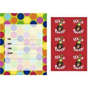  Monkey Around Party Invitations with Stickers 8 Pack