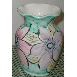  Ceramic Vase, Hand Painted, Italian