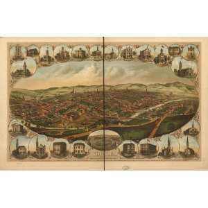   Historic Panoramic Map York, Pa. A. Hoen & Co. lith.