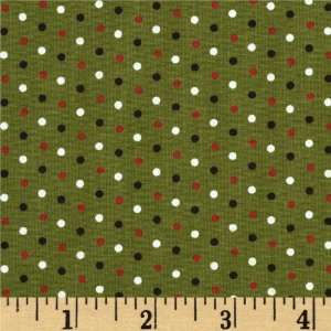 44 Wide Moda Countdown To Christmas Mini Dots Green Fabric By The 