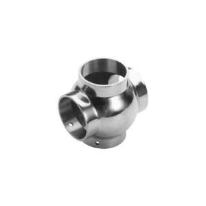  Satin (Brushed) Stainless Steel Ball Cross, 2inch Tubing 