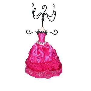  Doll Jewelry Stand Fashion Dress Hot Pink 