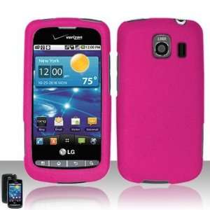  Hot Pink Solid Color Rubberized Texture LG Vortex Vs660 