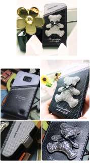 Samsung Galaxy S2 i9100 Silver Bear Flip Case Cover  