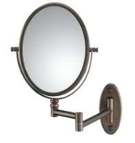   Oval Wall Mount Mirror in Oil Rubbed Bronze with 1X / 7X Magnification