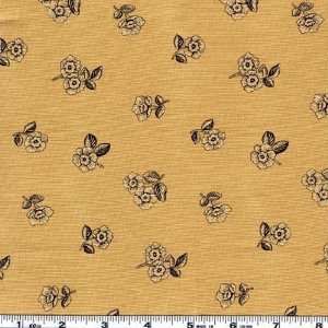  44 Wide Colossal Columns Flowers Mustard/Black Fabric By 