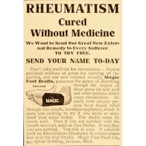   Ad Rheumatism Cure Magic Foot   Original Print Ad
