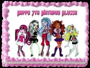 Monster High Edible Icing Image Birthday Cake Topper 5  