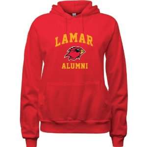 Lamar Cardinals Red Womens Alumni Arch Hooded Sweatshirt  