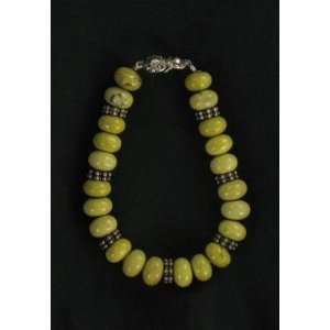  STERLING SILVER and YELLOW TURQUOISE BRACELET~ 