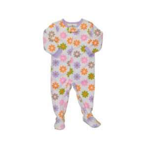  Carters White Multi Flower Microfleece Footed Pajama (5T) Baby