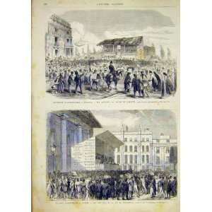   Parliament London Hustings Lambeth Print 1868