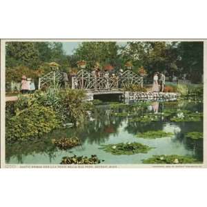   Bridge and Lily Pond, Belle Isle Park, Detroit, Mich