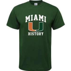  Miami Hurricanes Forest Green Youth History Arch T Shirt 