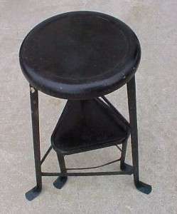 Industrial Machine Age metal task stool unusual  