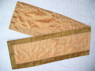 2M LIGHT GOLD FAUX SILK AND SARI TABLE RUNNER   INDIA  