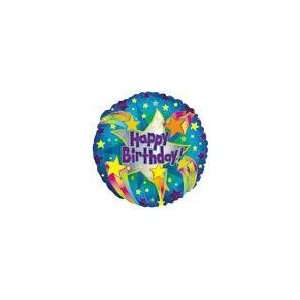  18 Happy Birthday Blue Meteors   Mylar Balloon Foil 
