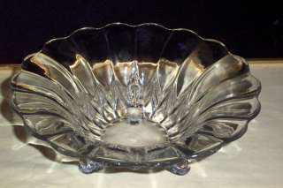 Elegant NEW MARTINSVILLE Glass Janice Clear Footed Bowl  
