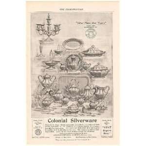  1899 Meriden Britannia Colonial Silverware Trademark Print 