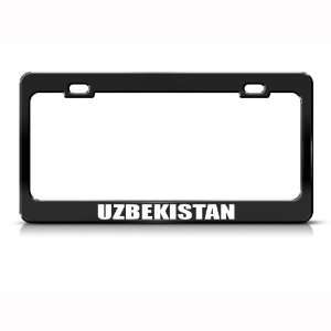  Uzbekistan Flag Black Country Metal license plate frame 