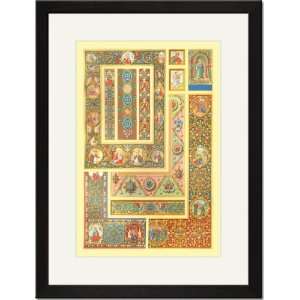   /Matted Print 17x23, Medieval Design with Figures