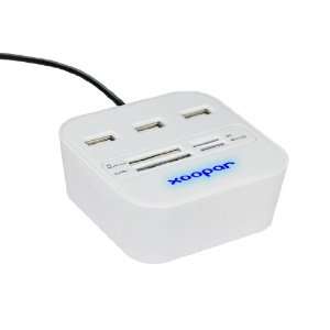   ) Xoopar PODIUM   USB Hub and Memory Card Reader   WHITE Electronics