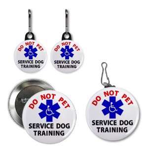 DONT PET SERVICE DOG TRAINING Medical Alert Button Tag Zipper Pull 