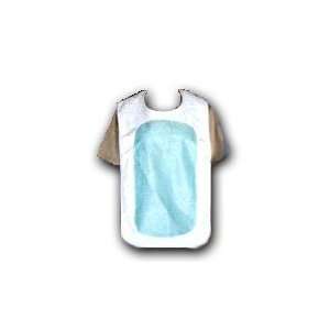 Mealtime Clothing Protector/Re Usable Bib   15 x 30   White w/ Water 