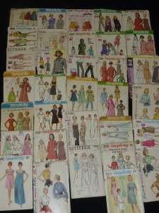 33 Vintage 50s 60s 70s SEWING PATTERN LOT Simplicity Dress Wedding 
