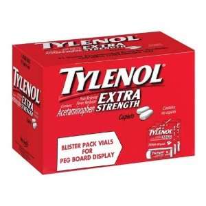  Tylenol Extra Strength 500mg 10 Caplets Each, 12 Vials 