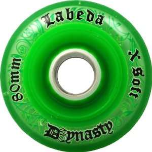  Labeda Dynasty III Inline Skate Wheels 8 Pack Color Green 