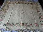 Beautiful Vintage Hand Embroidere​d Linen Tablecloth