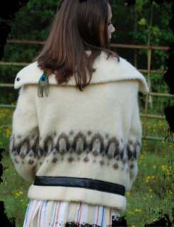 Vintage 70s Polar Icelandic Wool Sweater Jacket Coat  
