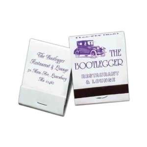  20 Stem Personalized Matchbooks Purple Ink on White Boards 