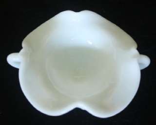 Milk Glass Hobnail Scalloped Bowl Dish Vase Fenton? VTG  