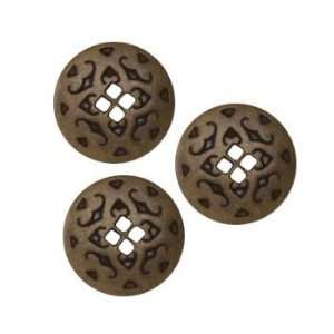  Metal Button 5/8 Intricacy Antique Brass By The Each 