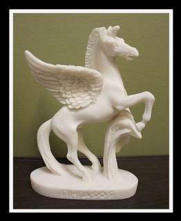 Vintage Pegasus Winged Horse Figurine Statue Greek White Marble 