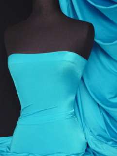 Turquoise 4 way stretch shiny lycra fabric material  