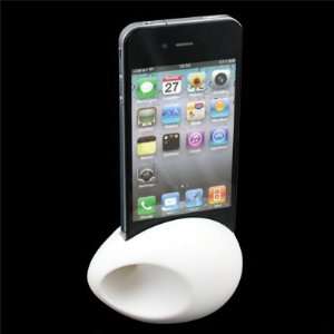   speaker/amplifier egg shaped dock for iPhone 4 4s   White Electronics