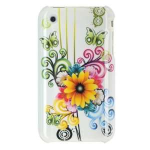   Apple iPhone 3G, 3GS 3G S   Cool White Flower Floral Butterfly Print