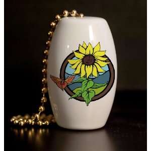  Perfect Sunflower Porcelain Fan / Light Pull